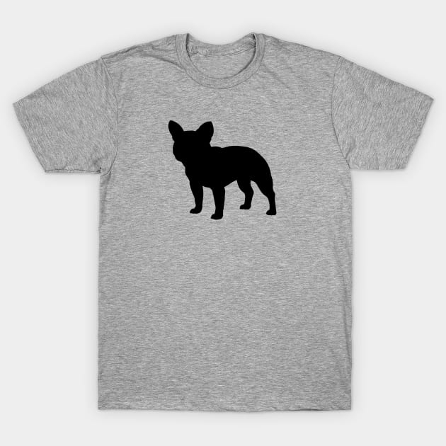 Black French Bulldog Silhouette T-Shirt by Coffee Squirrel